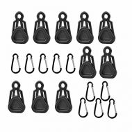 HAHFKJ Windproof Hook Plastic Clamp Set Survival Grommet Tent Clips Buckle Awning Tarp Fixed Outdoor Mini Black Hangers