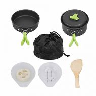 HAHFKJ Portable Camping Tableware Cooking Set Outdoor Cookware Pan Pot Bowl Spoon Utensils for Hiking Picnic Travel Wild Campismo (Color : A)