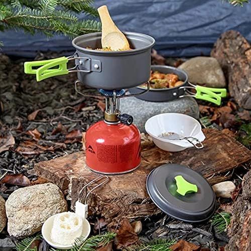  HAHFKJ Portable Camping Tableware Cooking Set Outdoor Cookware Pan Pot Bowl Spoon Utensils for Hiking Picnic Travel Wild Campismo (Color : A)