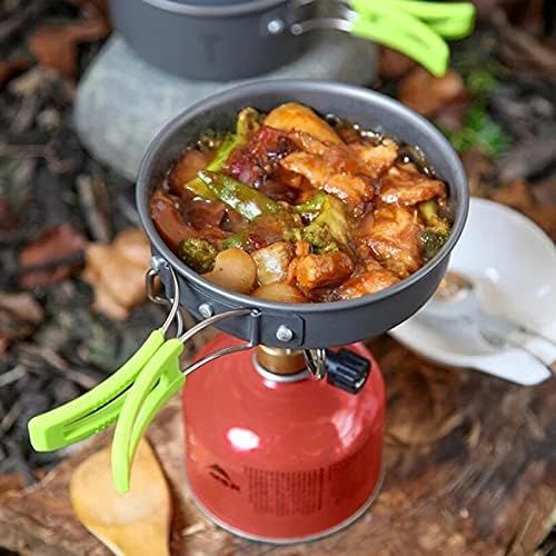  HAHFKJ Portable Camping Tableware Cooking Set Outdoor Cookware Pan Pot Bowl Spoon Utensils for Hiking Picnic Travel Wild Campismo (Color : A)