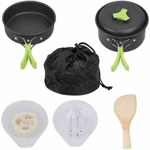  HAHFKJ Portable Camping Tableware Cooking Set Outdoor Cookware Pan Pot Bowl Spoon Utensils for Hiking Picnic Travel Wild Campismo (Color : A)