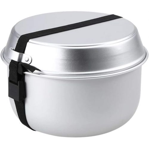  HAHFKJ Portable Outdoor Camping Cookware Set Lightweight Anodized Aluminum Cookset Cooking Pot Pan Tea Kettle Set with Handle