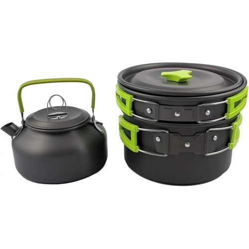  HAHFKJ Picnic Camping Cookware Set Portable Outdoor Water Kettle Pan Pot Travel Aluminum Cooking Kits Utensils Hiking Picnic (Color : B)