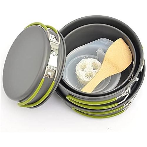  HAHFKJ Camping Cookware Mess Kit Backpacking Gear Hiking Lightweight Outdoors Cooking Equipment