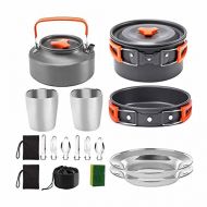 HAHFKJ Camping Cookware Portable Pot Pan Cup Teaport Set Folding Outdoor Cooking Set Hiking Picnic Tableware Tool Travel Equipment (Color : C)