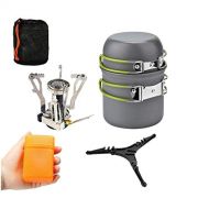 HAHFKJ Camping Cookware Set with 3000W Camping Stove Cooking Pots Pans Tank Bracket for Outdoor Picnic Camping Hiking Backpacking