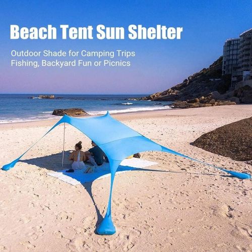  HAHFKJ Beach Camping Awning Waterproof Sun Shelter Sunshade Outdoor Canopy Garden Patio Pool Shades Sail Awning Camping Shade Cloth