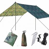 HAHFKJ Large Hammock Waterproof Rain Fly Tent Tarp Lightweight Portable Waterproof Ripstop Easily Fold Sun Shelter Protection