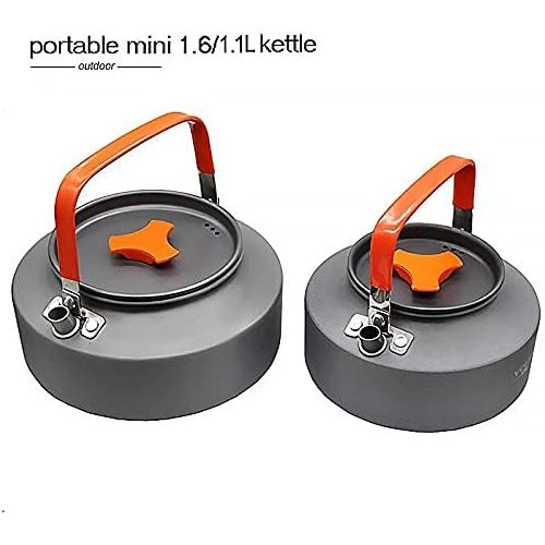  HAHFKJ Camping Kettle Outdoor Kettle Ultralight Camping Tableware Travel Tableware Outdoor Hiking Teapot Outdoor Picnic Set (Size : Large)
