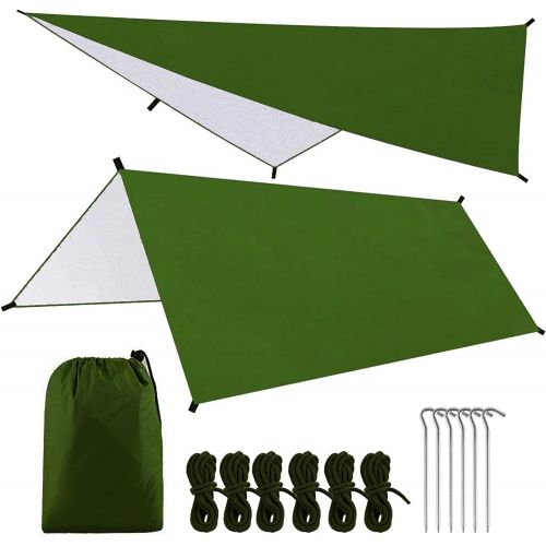  HAHFKJ Outdoor Camping Waterproof Tarp Hammock Sunshade Tent Rain Shelter Multifunctional Lightweight Hiking Picnic Tarpaulin Canopy (Color : C)