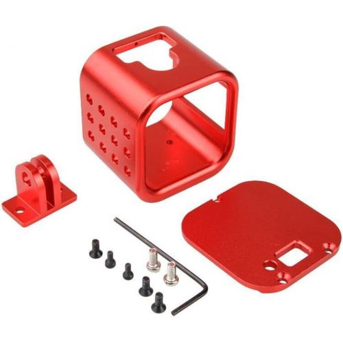  HAIFT CNC Aluminum Alloy Housing Sport Camera Shell Box Frame Mount Prevent Overheating Case for GoPro Hero 5 Session/Hero 4 Session (Red)