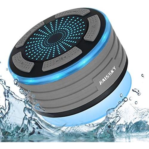  [아마존베스트]-Service-Informationen Waterproof Wireless Bluetooth Shower Speaker Shower FM Radio LED Lighting Shower Speaker MP3Uses for Boat/Car/Bath/Pool/Beach/Outdoor blue