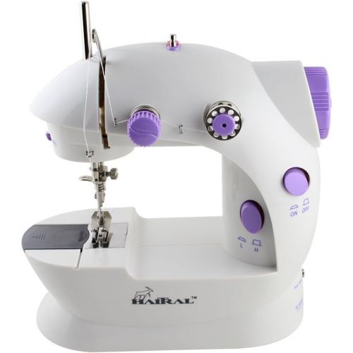  HAITRAL Portable Sewing Machine Adjustable 2-Speed Double Thread Electric Crafting Mending Machine with Foot Pedal