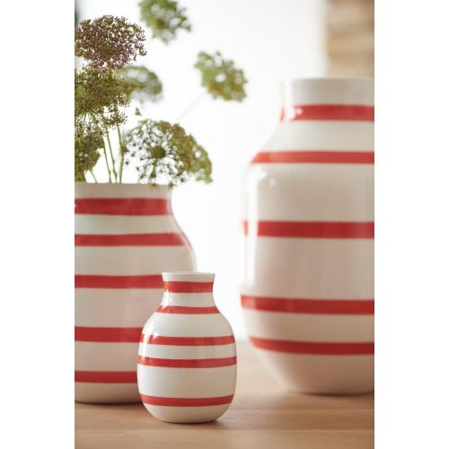  Kahler Omaggio Vase, Keramik, rot, 15 cm