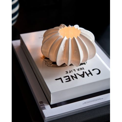  Kahler Teelichthalter, Keramik, weiss, 13,5cm