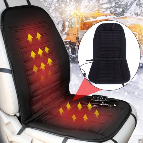 제네릭 Generic 12V Car Heated Seat Cover Cushion Hot Warmer Auto Front Pad Black Grey Cover Perfect for Cold Weather and Winter Driving