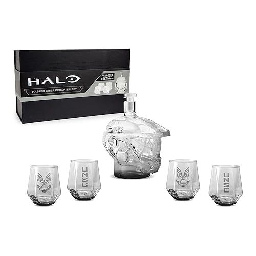  Infinite Master Chief Helmet 6-Piece Whiskey Decanter Set with Glasses