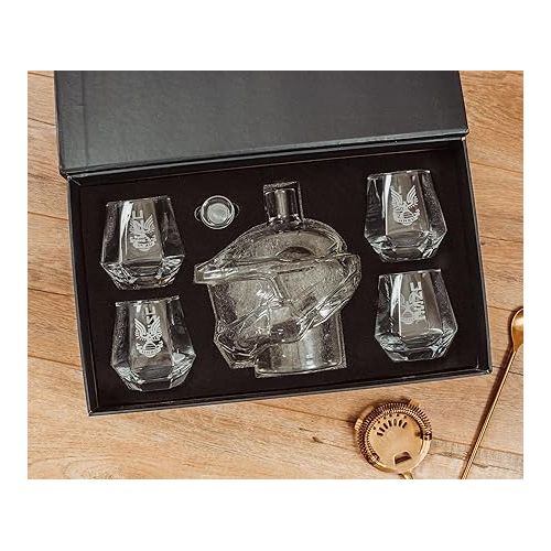  Infinite Master Chief Helmet 6-Piece Whiskey Decanter Set with Glasses