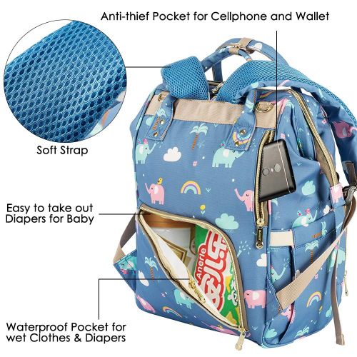  Cute Backpack Diaper Bags, HALOViE Mommy Backpack Multi-Function Large Capacity Insulation...