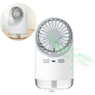 [아마존베스트]Hamkaw Mini Portable Fan with Spray Water 3 in 1 Multifunctional Silent Rechargeable Night Light Convenient for Home/Office/Camping/Car - White