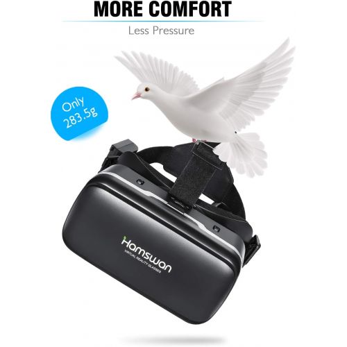  [아마존베스트][New Version]HAMSWAN 3D Virtual Reality Headsets with Unique Design and Multifunction Button Compatible with Smartphones Within 4.0-6.11 inch