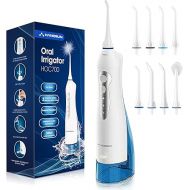 Water Flosser Professional Cordless Rechargeable Dental Oral Irrigator Water Jet for Teeth Braces Care with 8 Jet Tips for Travel and Home Use