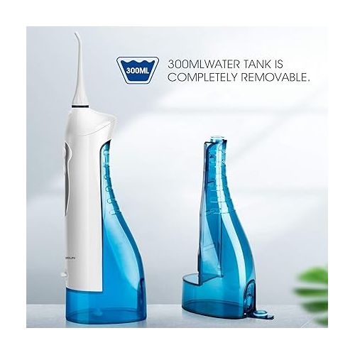  Water Flosser Professional Cordless Rechargeable Dental Oral Irrigator Water Jet for Teeth Braces Care with 8 Jet Tips for Travel and Home Use