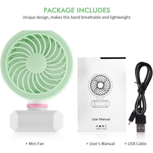  HANKCLES Mini Handheld Fan Perfume Series 3 Adjustable Speeds Setting Personal Portable Desktop Fan with USB Rechargeable (Mint Green)