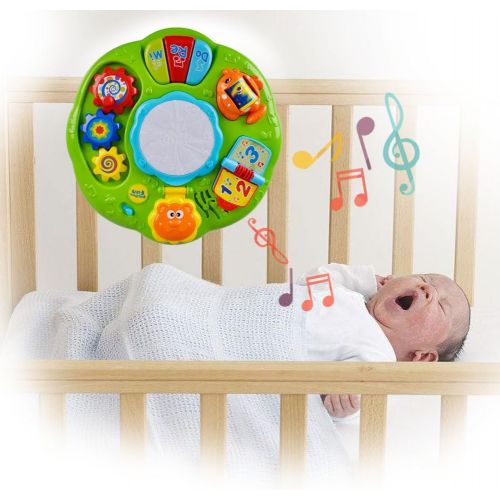  [아마존 핫딜]  [아마존핫딜]HANMUN Musical Learning Table Baby Toy - Electronic Education Activity Center Toys for Toddlers Early Development Activity Toy (Green)­