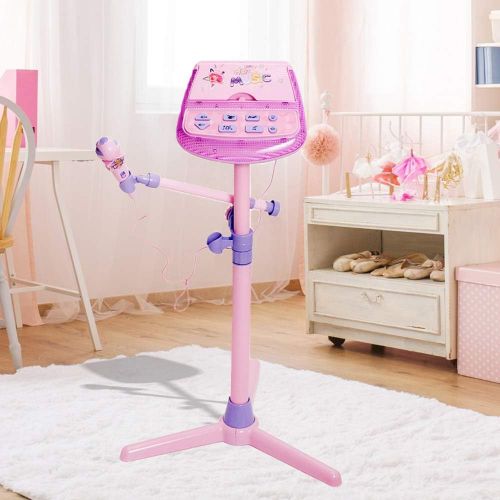  [아마존베스트]HANMUN Kids Karaoke Machine Microphone Stand (Pink) ¡­