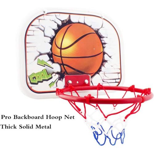  [아마존베스트]HANMUN Basketball Hoop for Kids Set Adjustable Portable Basketball Set 2-in-1 2019 TOP19044 Kids Basketball Stand Sport Game Play Set Net , Ball and air Pump Inclued 3+ Years Toddl