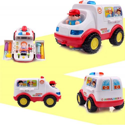  HANMUN Ambulance Toy Medical Kits Kids - 2020 Medical Play Kit Ambulance Toy with Lights and Sound Toddlers Euipment Rescue Vehicle Bump & Go …
