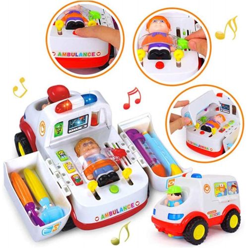  HANMUN Ambulance Toy Medical Kits Kids - 2020 Medical Play Kit Ambulance Toy with Lights and Sound Toddlers Euipment Rescue Vehicle Bump & Go …