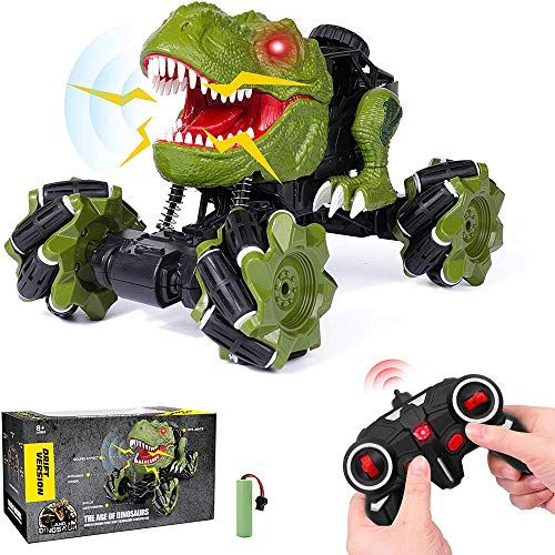  HANMUN Remote Control Car Dinosaur Toys - 2.4 GHz Monster Truck 360° Spins Stunt Car Rechargeable Cars Toys 45° Drift Outdoor for Boys Girls