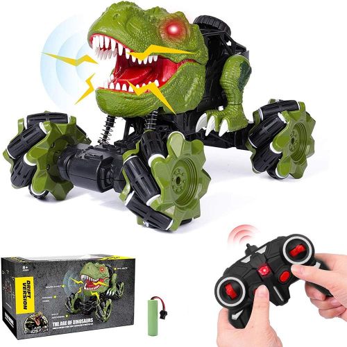  HANMUN Remote Control Car Dinosaur Toys - 2.4 GHz Monster Truck 360° Spins Stunt Car Rechargeable Cars Toys 45° Drift Outdoor for Boys Girls