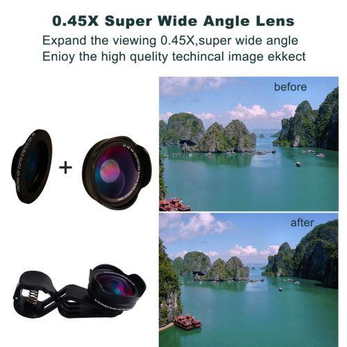  HAO Profession Smartphone Lenses Camera for Apple iPhone X HTC CPL+Wide Angle+Macro+Filter+Fish Eye+Star Filter Six Line 8 in 1 Lens