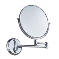 HAOCHIDIAN Wall Mounted Makeup Mirror 3x/1x Magnification Copper Shaving Mirror Double-Sided Round Magnifying Vanity Extendable Bathroom Mirror 360° Rotatable for Home