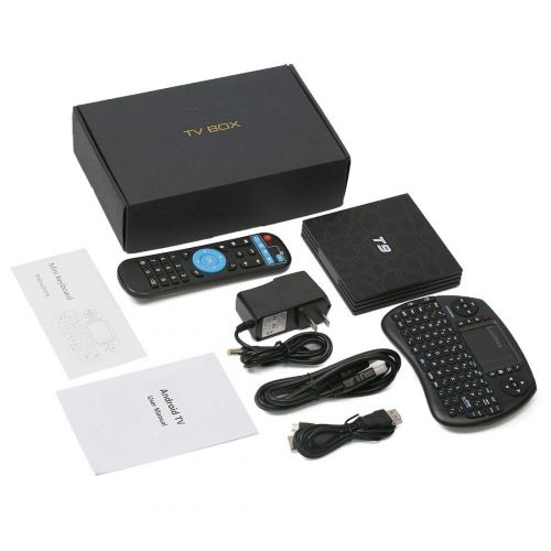  Android TV Box, HAOSIHD T9 Android 8.1 TV Box with Remote Control & Mini Keyboard, 4GB RAM 32GB ROM RK3328 Quad-core, Support 4K Full HD 2.4Ghz WiFi BT 4.1 Smart TV Box