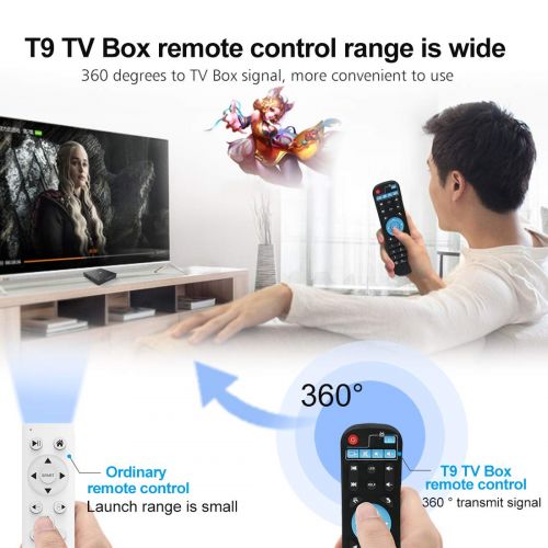  Android TV Box, HAOSIHD T9 Android 8.1 TV Box with Remote Control & Mini Keyboard, 4GB RAM 32GB ROM RK3328 Quad-core, Support 4K Full HD 2.4Ghz WiFi BT 4.1 Smart TV Box