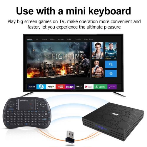  Android TV Box, HAOSIHD T9 Android 8.1 TV Box with Remote Control & Mini Keyboard, 4GB RAM 32GB ROM RK3328 Quad-core, Support 4K Full HD 2.4Ghz WiFi BT 4.1 Smart TV Box