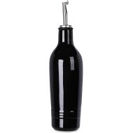 HAOTOP Ceramic Olive Oil Dispenser Bottle,Perfect for Storage of Oil or Vinegar,13 oz (Black)