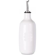 HAOTOP Ceramic Olive Oil Dispenser Bottle,Perfect for Storage of Oil or Vinegar,16 oz (White)