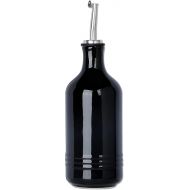 HAOTOP Ceramic Olive Oil Dispenser Bottle, Perfect for Storage of Oil or Vinegar,15 oz (Black)