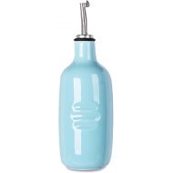 HAOTOP Ceramic Olive Oil Dispenser Bottle,Perfect for Storage of Oil or Vinegar,16 oz (Turquoise)