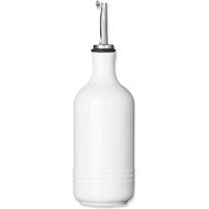 HAOTOP Ceramic Olive Oil Dispenser Bottle,Perfect for Storage of Oil or Vinegar,15 oz (White)