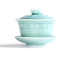 HAOYONGDE Chinesische Gaiwan Drinkware Tee-Set Celadon Gaiwan Terrine Keramikschale Blaue Und Weisse Porzellan Kung Fu Teeschale