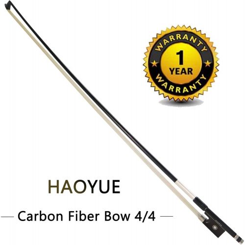  HAOYUE Violin Bow - Violin Bow 4/4 Full Size - Carbon Fiber Violin Bow - Handmade with Natural Mongolian Horse Hair (Black)