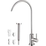 HAPHID Drinking Water Faucet 100% Lead-Free Kitchen Sink Water Filtration Faucet Fits Water Filter or Reverse Osmosis System in Non-Air Gap, Stainless Steel 304 Body Brushed Finish