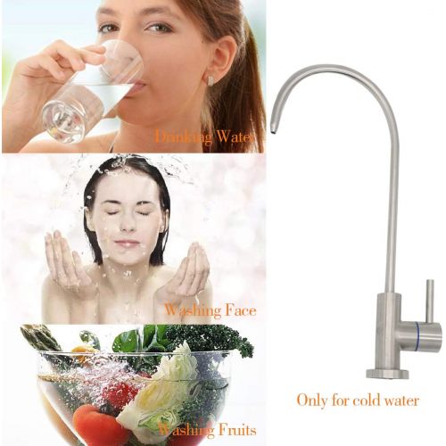  HAPHID Drinking Water Faucet 100% Lead-Free Kitchen Sink Water Filtration Faucet Fits Water Filter or Reverse Osmosis System in Non-Air Gap, Stainless Steel 304 Body Brushed Finish