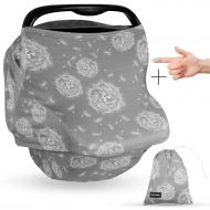 HAPPYBOOX Premium Soft Grey Multi-Use Cover for Nursing, Carseat Canopy, Baby Car Seat, Breastfeeding Scarf,...